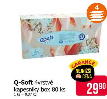 Q-Soft 4vrstvé kapesníky box 80 ks
