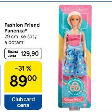 Fashion Friend Panenka, 29 cm. se šaty a botami  