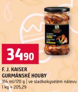F. J. KAISER GURMÁNSKÉ HOUBY 314 ml/170 g
