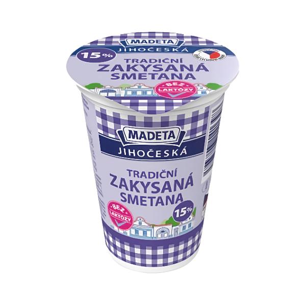 Madeta Jihočeská Zakysaná smetana bez laktózy (15%)