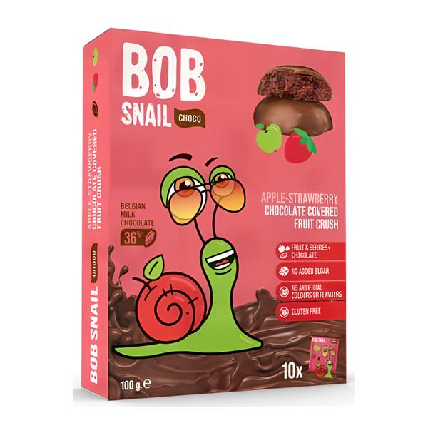 Šnek Bob Ovocná pochoutka v čokoládě jablko-jahoda