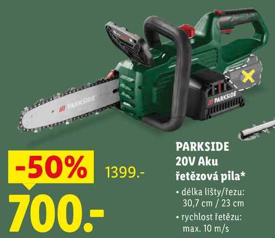 PARKSIDE 20V Aku řetězová pila