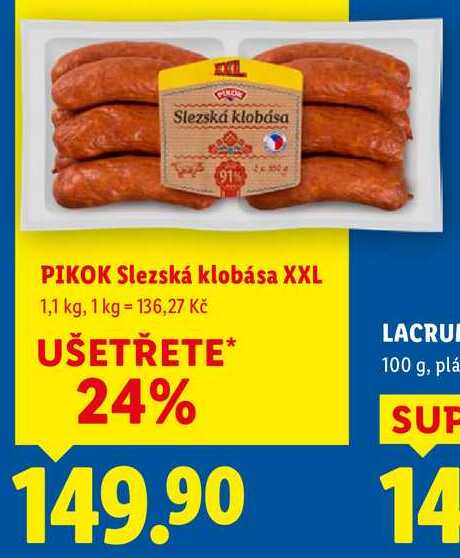 PIKOK Slezská klobása XXL, 1,1 kg