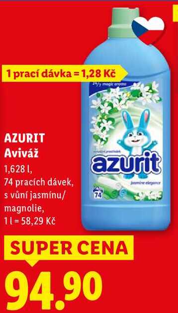 AZURIT Aviváž 1,628 l, 74 pracích dávek