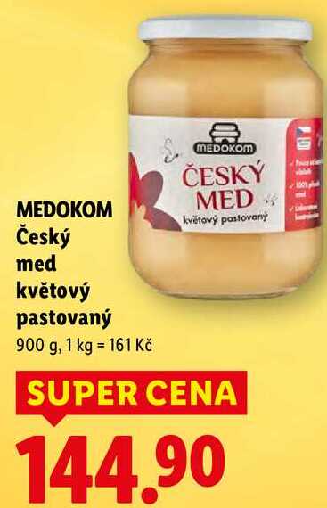MEDOKOM Český med květový pastovaný, 900 g