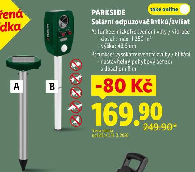 PARKSIDE Solární odpuzovač krtků/zvířat