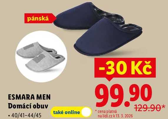 ESMARA MEN Domácí obuv