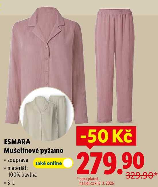 ESMARA Mušelínové pyžamo