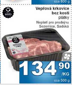 Vepřová krkovice bez kosti plátky 1kg