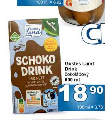 Gustes Land Drink čokoládový 500 ml