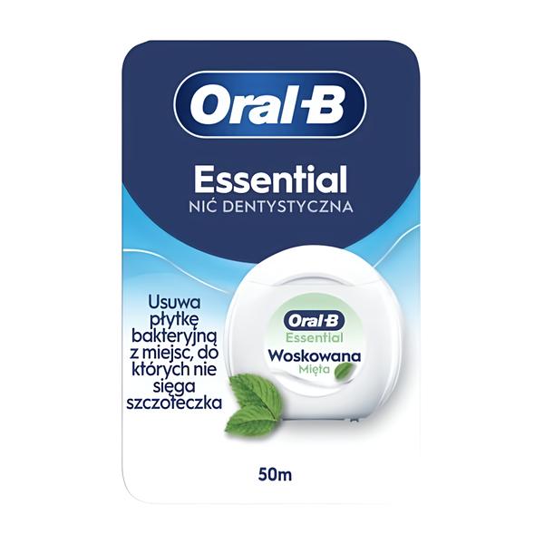 Oral-B Dentální nit Essential Mint, 50 m (voskovaná)