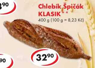 Chlebík Špičák KLASIK, 400 g