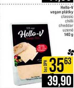 Hello-V vegan plátky classic chilli cheddar uzené 140 g 