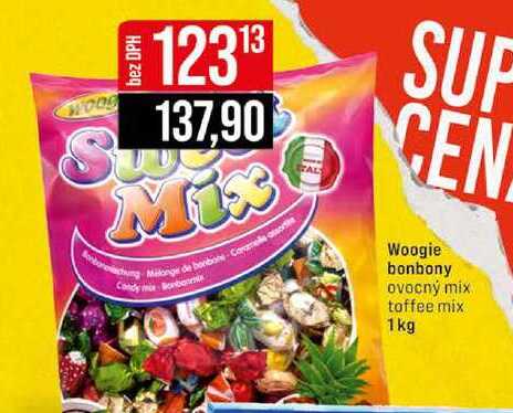 Woogie bonbony ovocný mix toffee mix 1kg