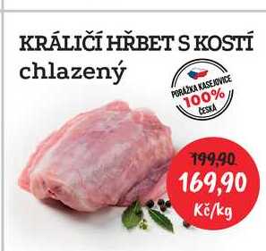 KRÁLIČÍ HŘBET S KOSTÍ chlazený 1kg 