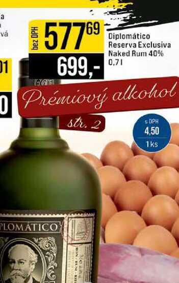 Diplomático Reserva Exclusiva Naked Rum 40% 0,7l