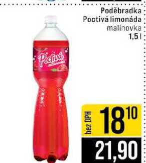 Poděbradka Poctivá limonáda malinovka 1,5l