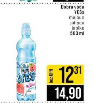 Dobrá voda YESS meloun jahoda jablko 500 ml