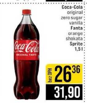 Coca-Cola original zero sugar vanilla Fanta orange shokata Sprite 1,5l