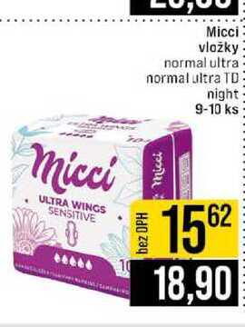 Micci vložky normal ultra normal ultra TD night 9-10 ks