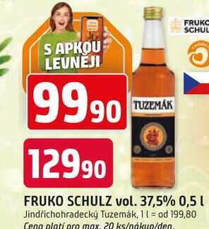 FRUKO SCHULZ vol. 37,5% 0,5 l Jindřichohradecký Tuzemák