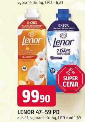 LENOR 47-59 PD aviváž, vybrané druhy