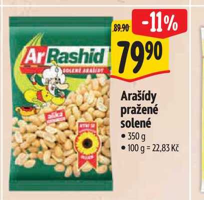   Arašídy pražené solené  350g  