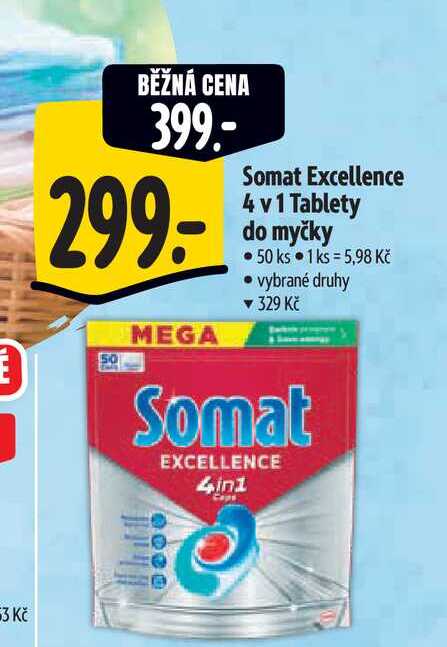  Somat Excellence 4 v 1 Tablety do myčky 50 ks 