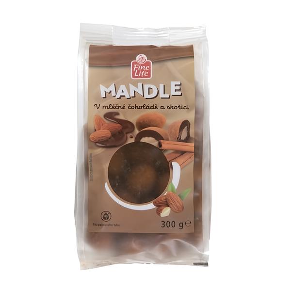 Fine Life Mandle v mléčné čokoládě se skořicí