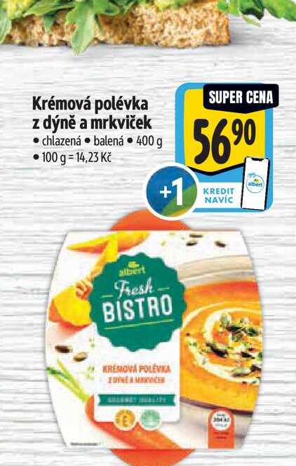 Krémová polévka z dýně a mrkviček  400 g