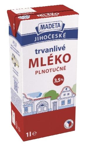 Madeta Jihočeské mléko plnotučné trvanlivé 1l