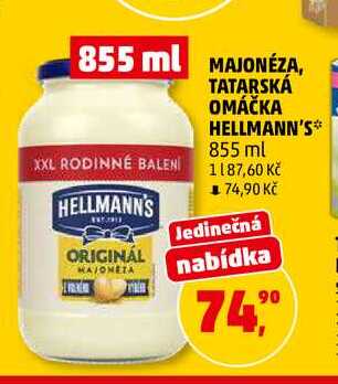 MAJONÉZA HELLMANN'S, 855 ml