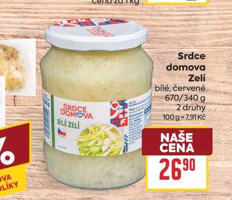 Srdce domova Zelí bílé, červené 670/340 g
