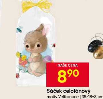 Sáček celofánový motiv Velikonoce 35×18+8 cm 