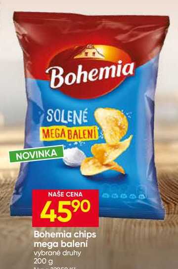 Bohemia chips mega balení vybrané druhy 200 g 
