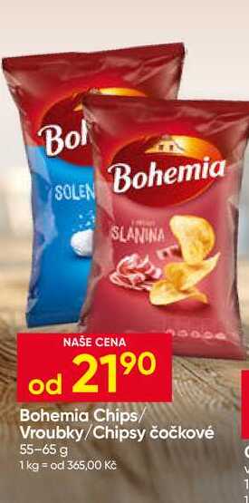 Bohemia Chips/ Vroubky/Chipsy čočkové 55-65 g
