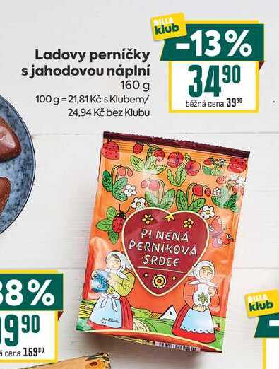 Ladovy perníčky s jahodovou náplní 160 g 