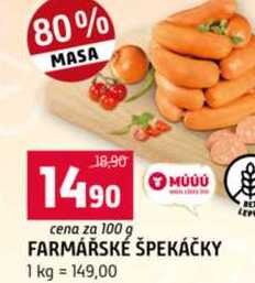 FARMÁŘSKÉ ŠPEKÁČKY 100g 