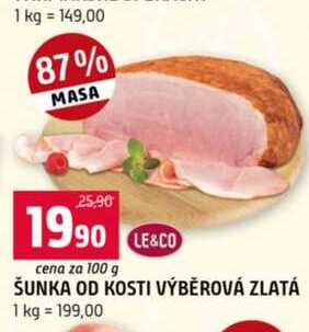 ŠUNKA OD KOSTI VÝBĚROVÁ ZLATÁ 100g