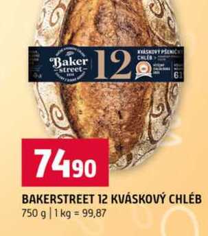 BAKERSTREET 12 KVÁSKOVÝ CHLÉB 750 g 