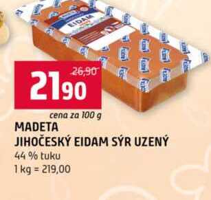 MADETA JIHOČESKÝ EIDAM SÝR UZENÝ 44% tuku 100g