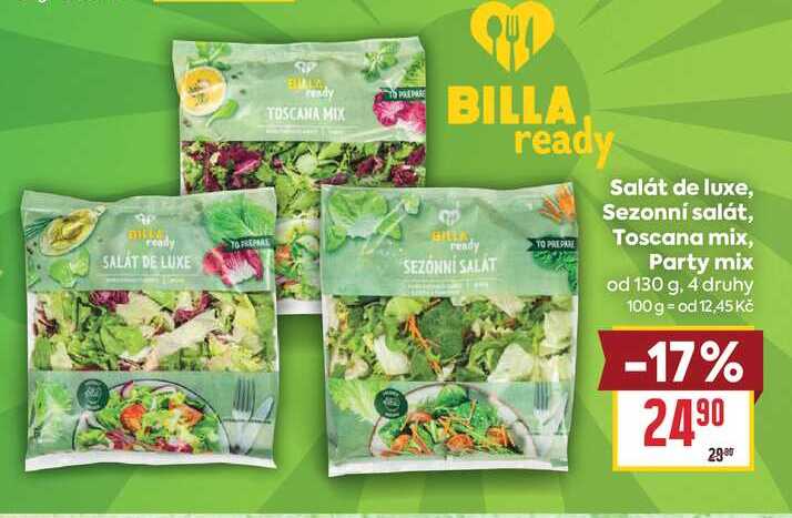 Salát de luxe, Sezonní salát, Toscana mix, Party mix od 130 g