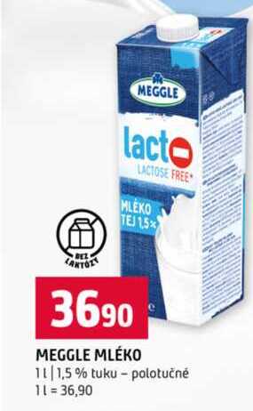 MEGGLE MLÉKO 1,5% tuku polotučné 1l