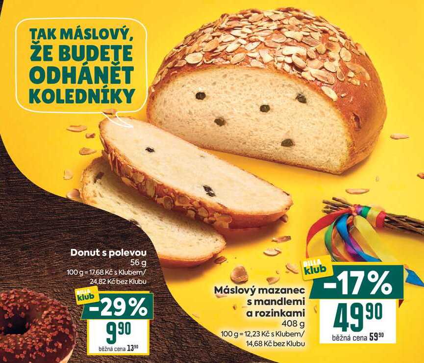 Máslový mazanec s mandlemi a rozinkami 408 g 