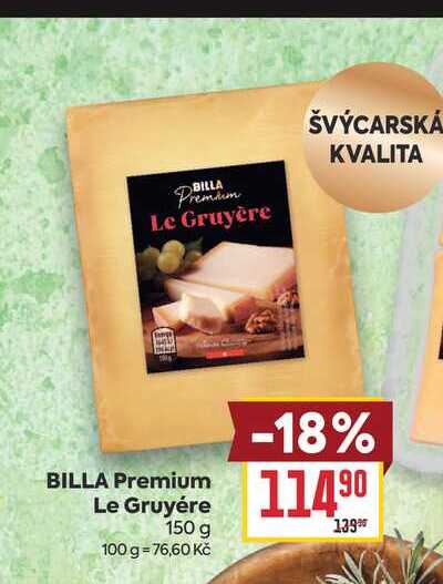 BILLA Premium Le Gruyère 150 g 