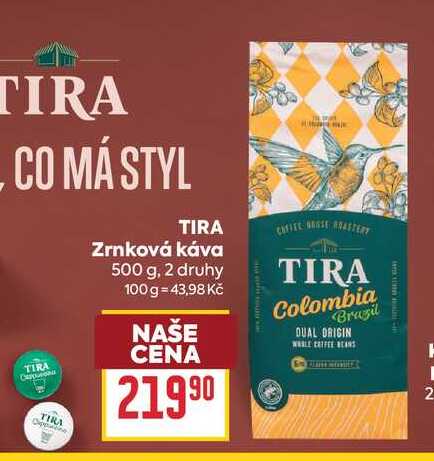 TIRA Zrnková káva 500 g