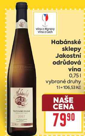 Habánské sklepy Jakostní odrůdová vína 0,75l