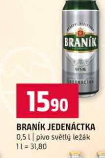 BRANÍK JEDENÁCTKA 0,5l pivo světlý ležák