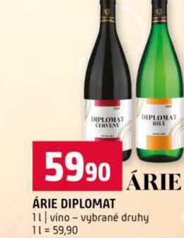 ÁRIE DIPLOMAT 1l víno vybrané druhy