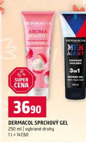 DERMACOL SPRCHOVÝ GEL 250 ml vybrané druhy 
